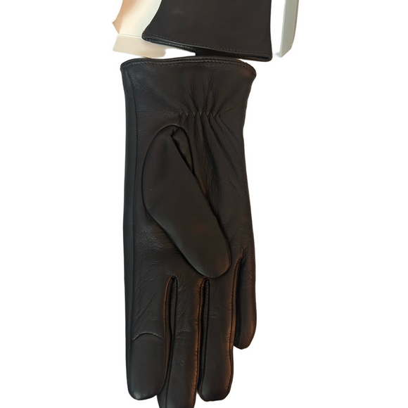 Michael Kors Genuine Leather Black Gloves Size Small NWT